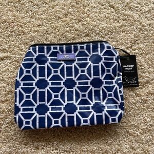 Scout Packin’ Heat Makeup Bag Lattice Knight Navy White Cosmetic Travel NWT